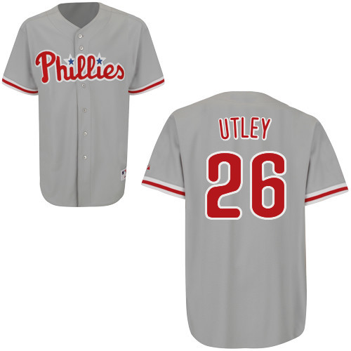Chase Utley #26 mlb Jersey-Philadelphia Phillies Women's Authentic Road Gray Cool Base Baseball Jersey